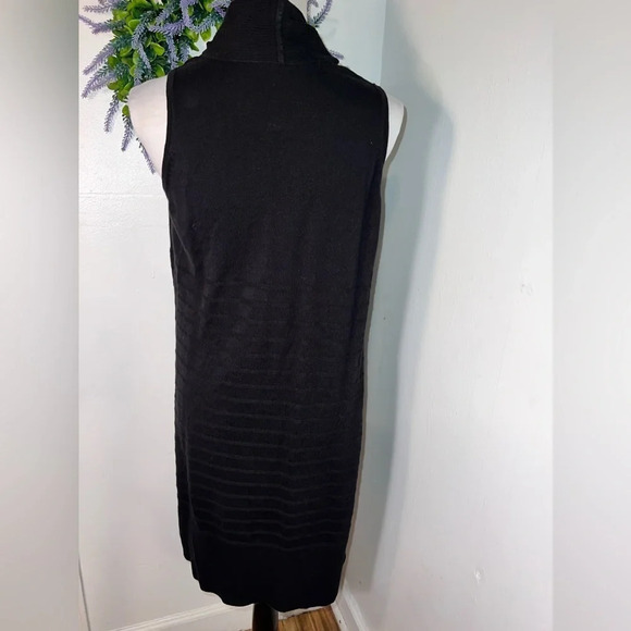 Isaac Mizrahi Live, M, sleeveless ribbed, shawl collar pocketed duster cardigan - Picture 2 of 9